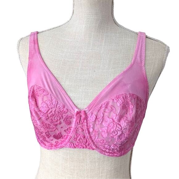 Vintage Hand-Dyed Floral Mesh Lace Bra - Picture 1 of 11